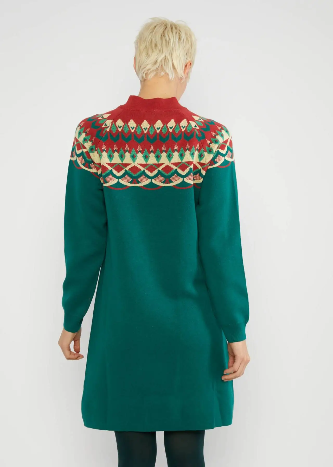 Robe pull tricotée motif scandinave – Coton bio/Tencel – Blutsgeschwister – Image 3